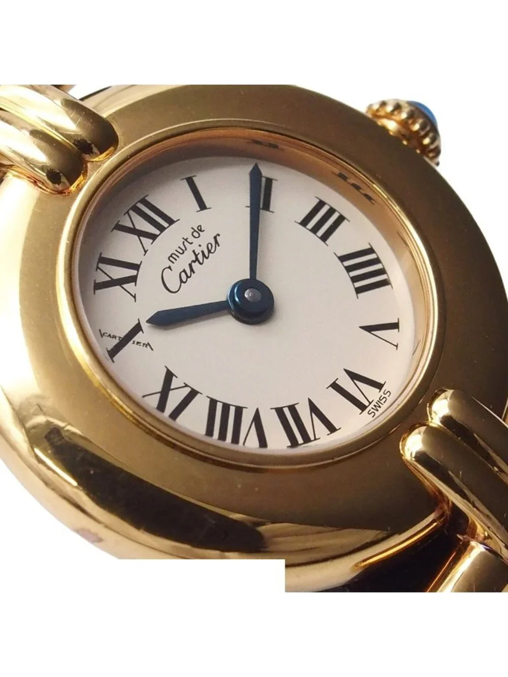 Cartier Must Colisee SM Vermeil Ivory Leather Watch